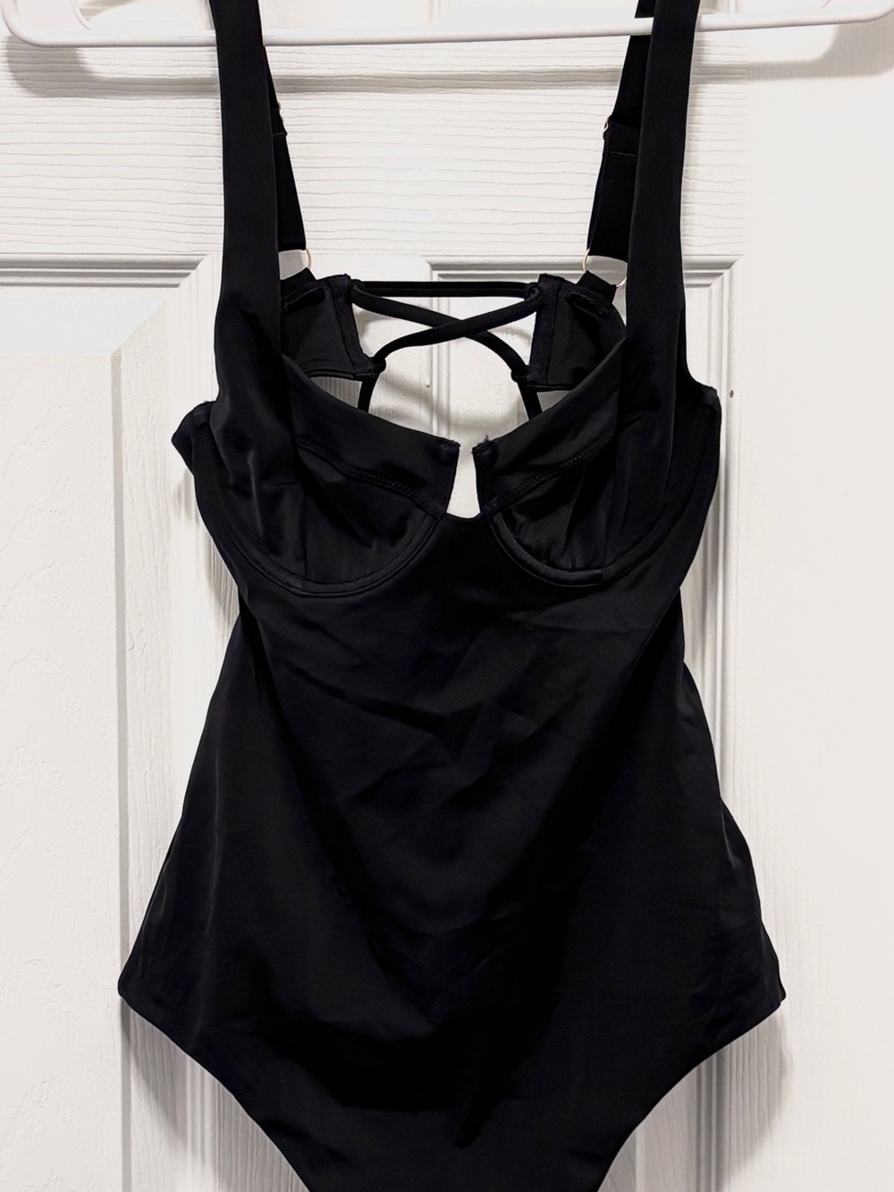 Victoria's Secret Black Underwire Strappy One-Piece